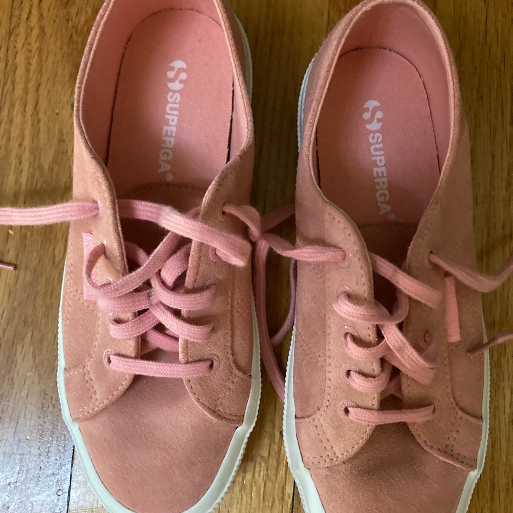 Genuine Suede Rose Pink Superga Cory Classic 7.5 - Picture 2 of 10